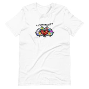 Moore-Love Hand (White) Unisex t-shirt